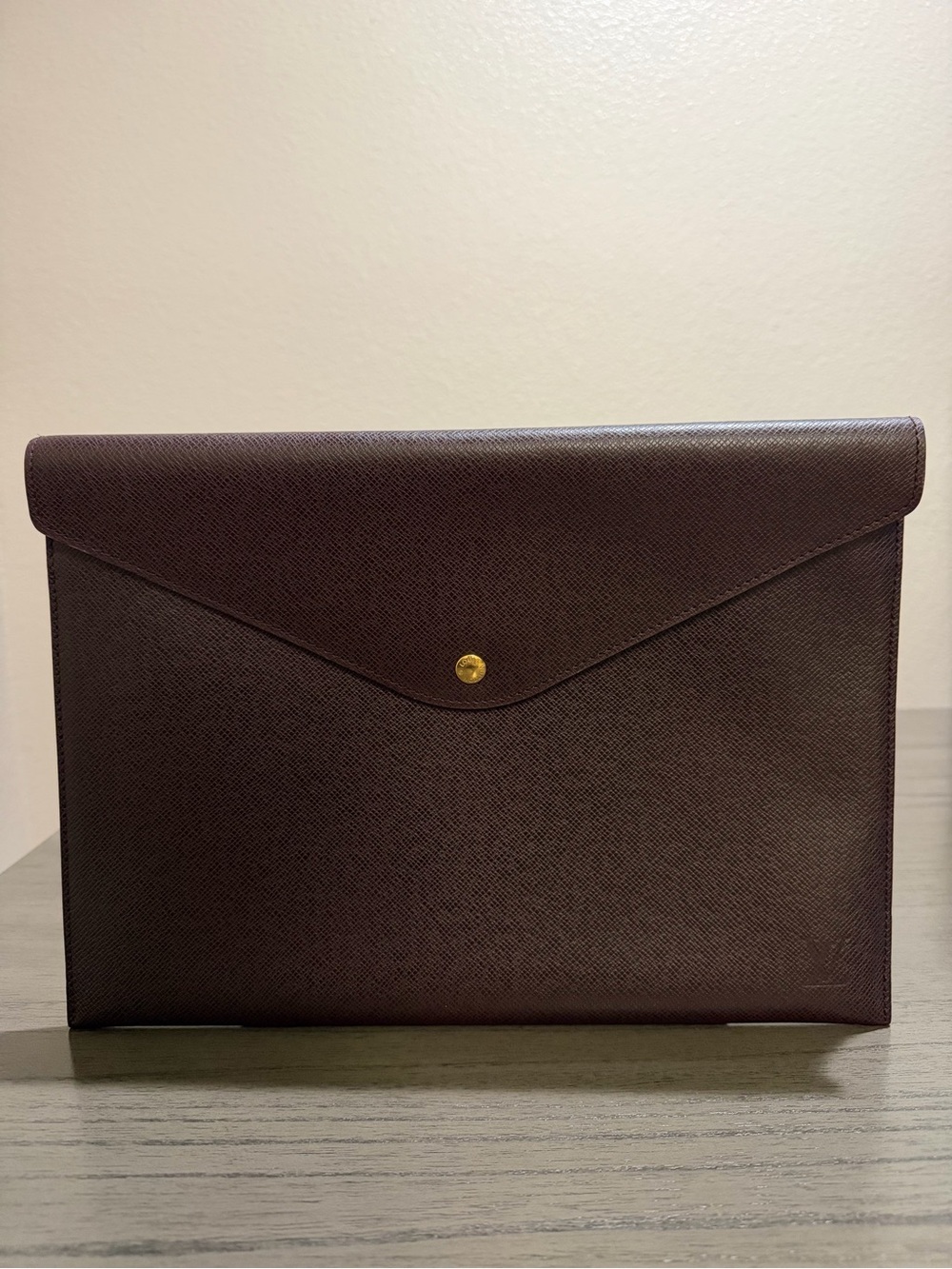 Louis Vuitton Brown Leather Envelope Document Holder